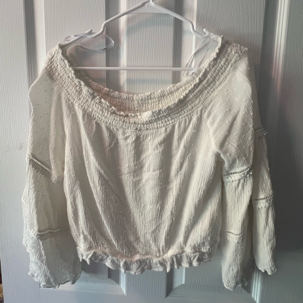 Lulus Sunny Story Off the Shoulder Smocked Top